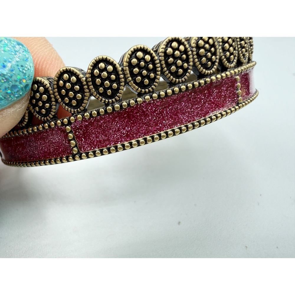 Heidi Daus Pink GLOBALLY GLAMOROUS Crystal Bracelet Spring Hinged Bangle RARE - Picture 8 of 10